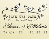 SAVE THE DATE acrylic block mounted  Stamp -style 6010 - custom wedding stationary