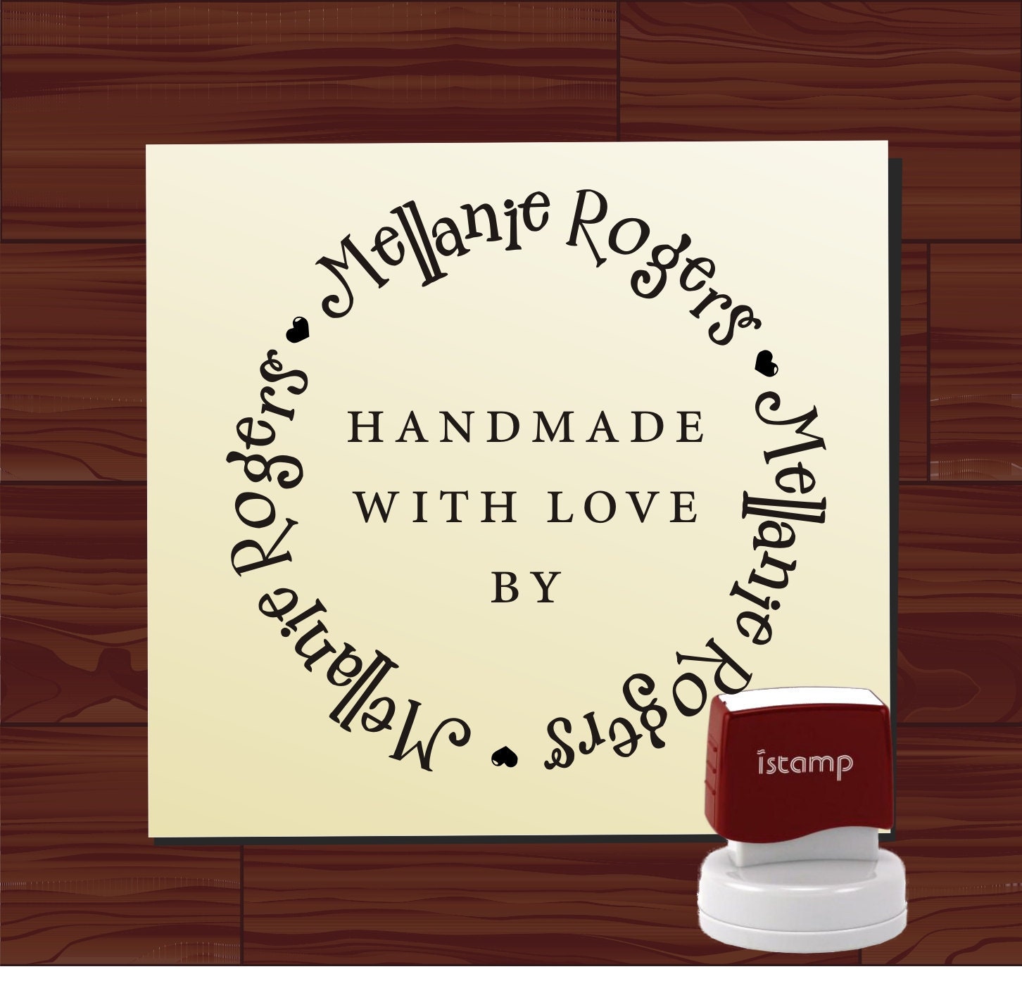 Custom SELF INKING Handmade By Rubber Stamp Personalized Created by Signature logo Stamper - style 1577