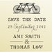 SAVE THE DATE vintage design typewriter font rubber stamp clear block mounted -style 6028 - custom wedding stationary