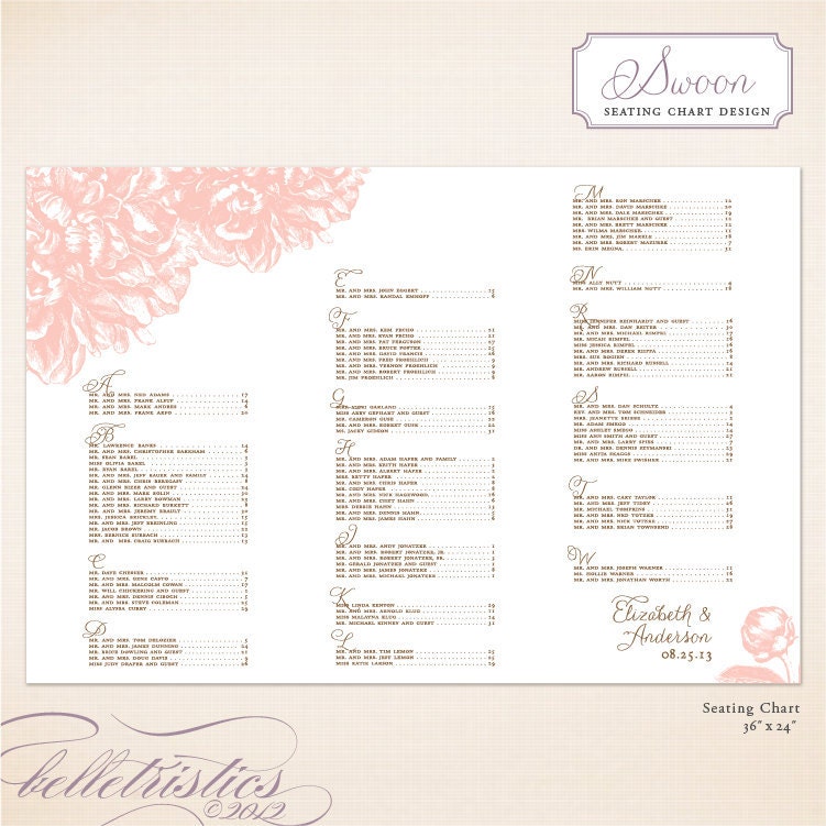 Reception Seating Chart - Printable DIY Design