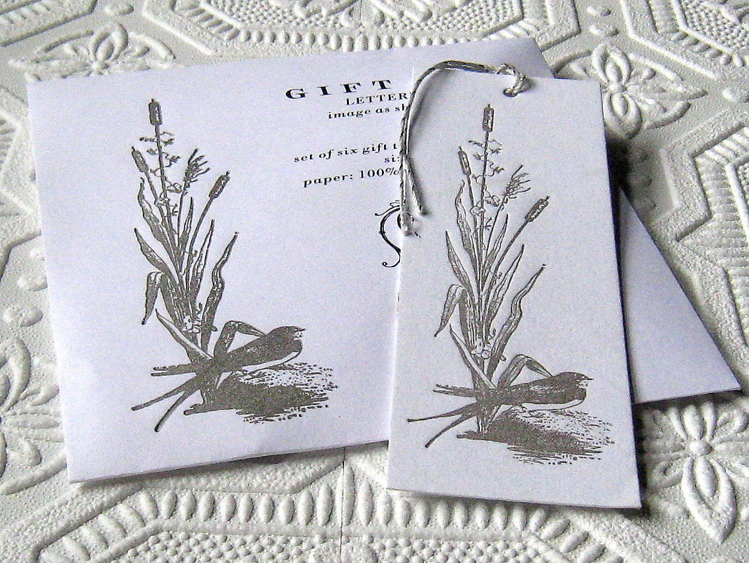 Letterpress Bird Gift Tags
