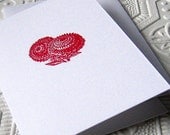 Letterpress Cheery Red Strawflower Note Card