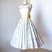 vintage 1950's dress ...gorgeous ERICA EMBROIDERED polished cotton scalloped bodice full circle skirt pin-up party cocktail dress obi bow