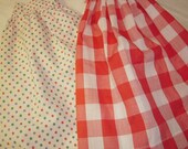 Vintage Apron Pair Sexy Red Checks & Starburst Polka Dots