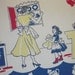 Vintage Tablecloth Mother's Little Helper Daughter in the Kitchen