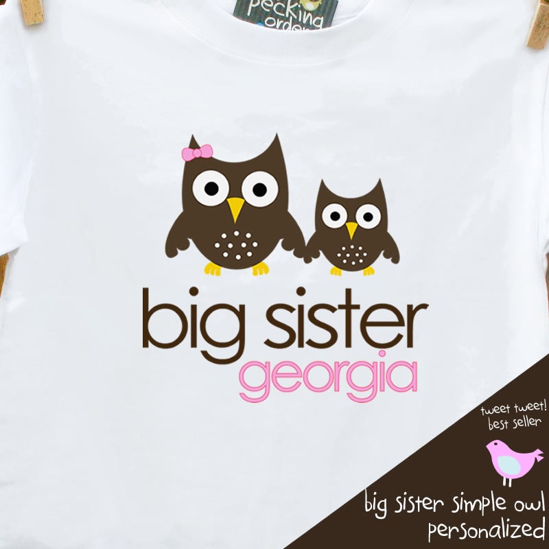 big sister tshirt owl simple sweet plain tshirt