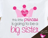 princess big sister to be - adorable big sister princess pregnancy announcement tshirt