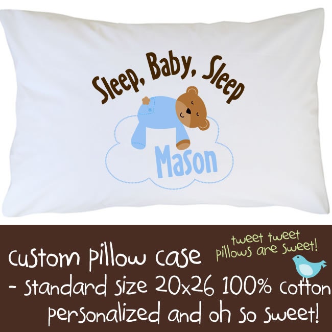Personalized sleep baby boy custom childrens pillowcase