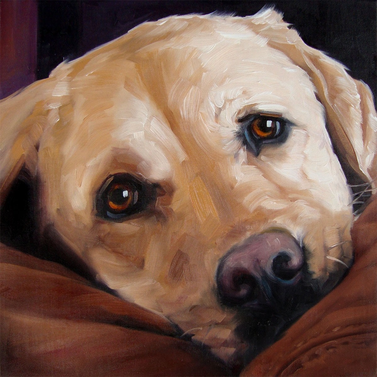 BigLove Moose, custom Pet Portrait Oil Painting by puci, 8x8"