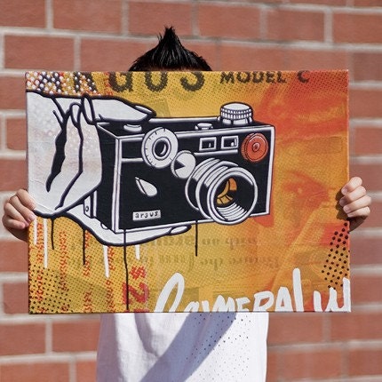 Cameraluv - Model C - 24 x 18 x 1.5 - Mixed Media on Canvas