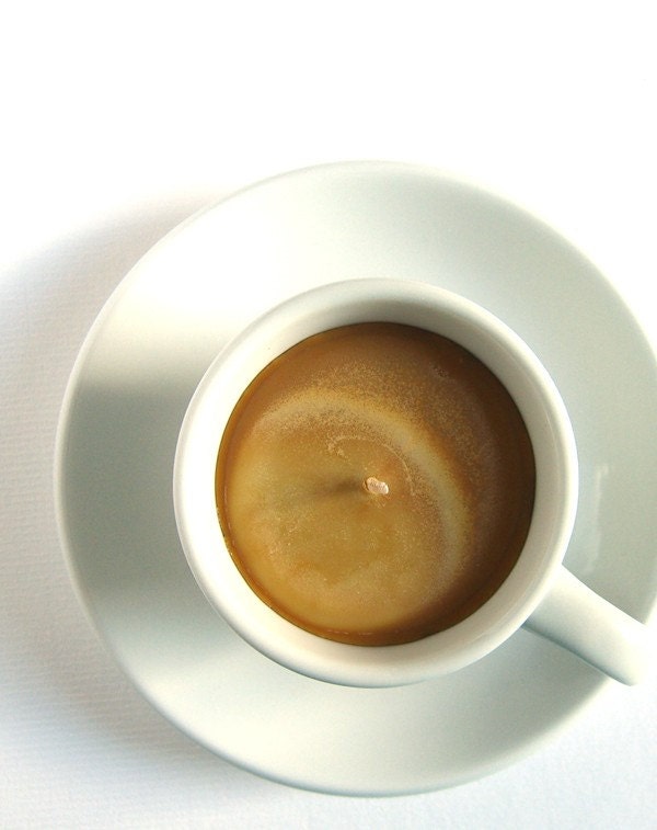 Espresso Shot SOY CANDLE - Coffee Cup with Saucer - Hazelnut Latte Scented