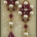 Beadwoven, Beaded, Beadwork Swarovski Crystal and Pearl Earrings