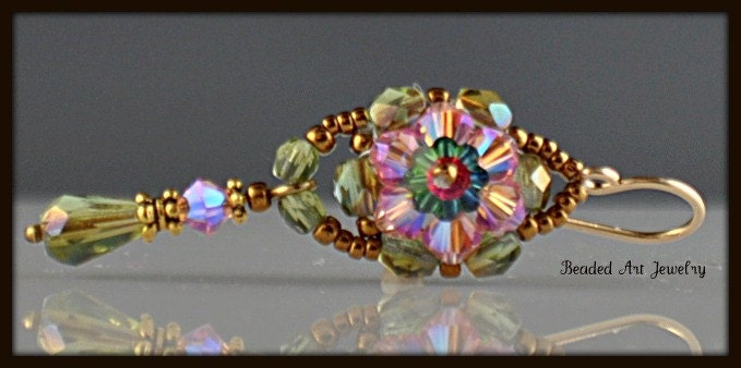 Reserved for Rosanne, Crystal Rose Flower Earrings