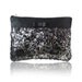 Silver and black sequin Angelique clutch