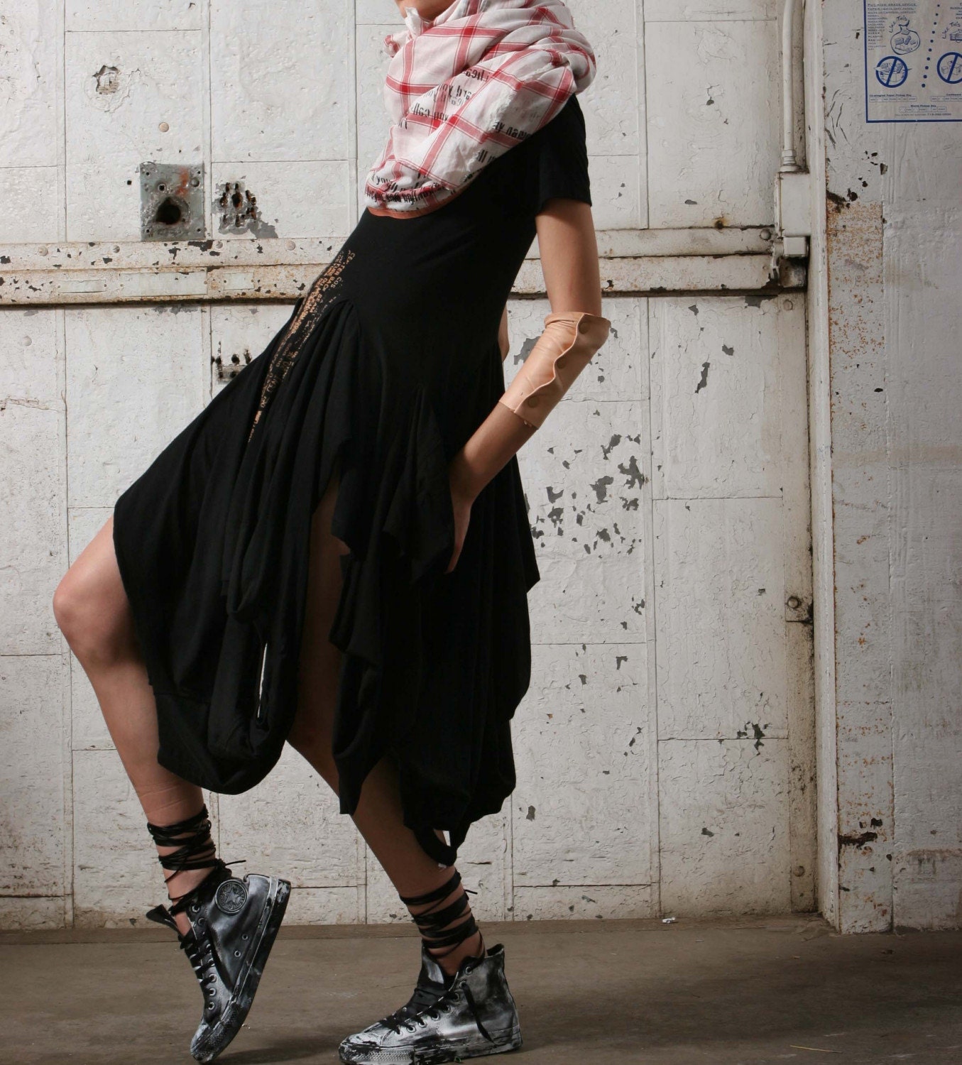 Black deconstruction t-shirt/ Women's Fashion/ Women's T-Shirts/ Edgy T-Shirts/ Women's Dresses