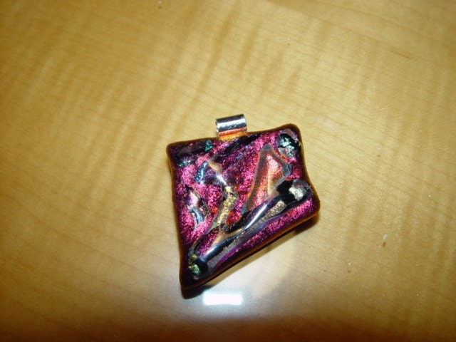 Very Unusual OOAK Fused Dichroic Glass Pendant
