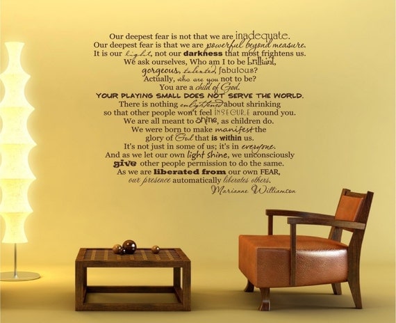 40x31 Marianne Williamson Our Deepest fear by willowcreeksigns