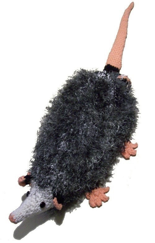 Opossum Drawstring Bag - Crochet Pattern