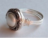 FREE SHIPPING Pearl Vintage-Style Ring