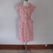 1940s Dress - Red Floral Cotton Print - 40s Dress