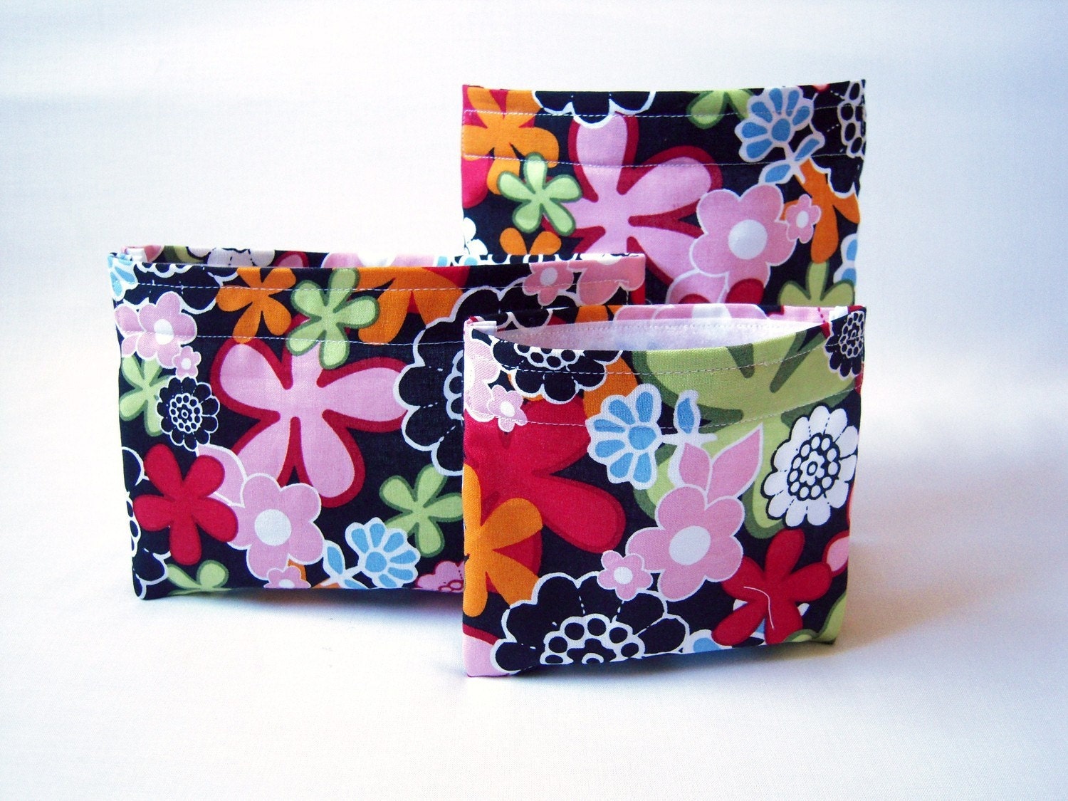 Set of 3 Reusable Sandwich Bags - Cool Garden - Reusable Snack bag and Sandwich bag Set