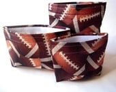 Reusable Sandwich Bag and Reusable Snack Bag - Set of 3 Reusable Bags - Football Fumble - Eco Friendly - BPA Free