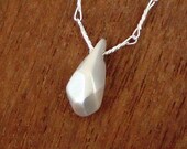 Tiny Faceted Tear Geometric Necklace in sterling silver Gift for Her Women Holidays Jewelry  for her spring mother's day