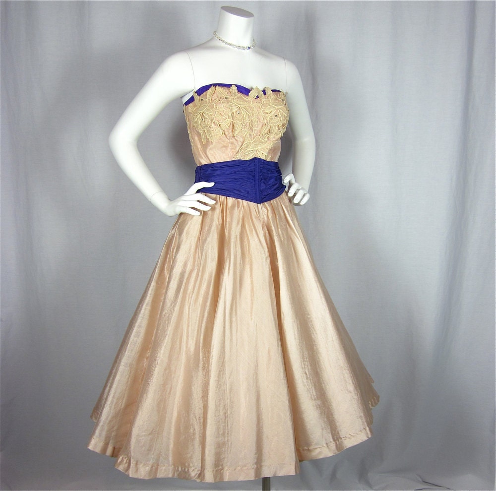Vintage 50s Belle of the Ball Dress, Sz S