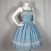 Vintage 60s Baby Blue Cotton Dress, Sz S, XS