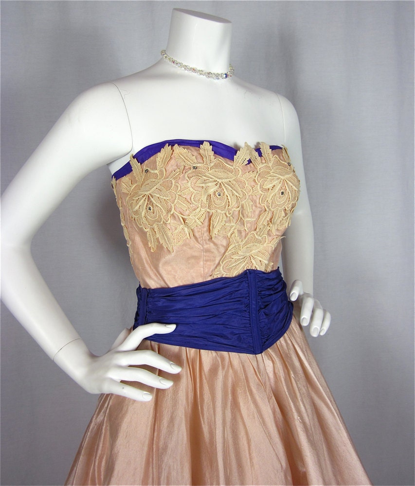 Vintage 50s Belle of the Ball Dress, Sz S