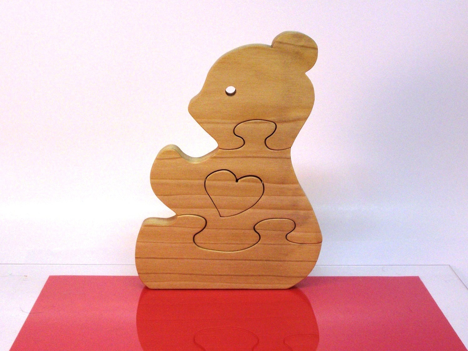Bear Wood Puzzle handmade  toy  non toxic child safe finish new