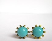 Tall Teal Earrings