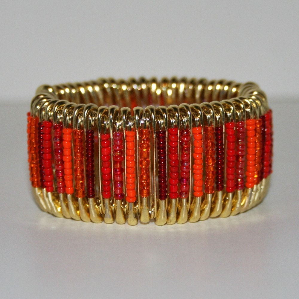 Tiger Lily - Safety Pin Bracelet