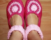 Instant download - Crochet PATTERN (pdf file) - Peony Slippers (adult size)