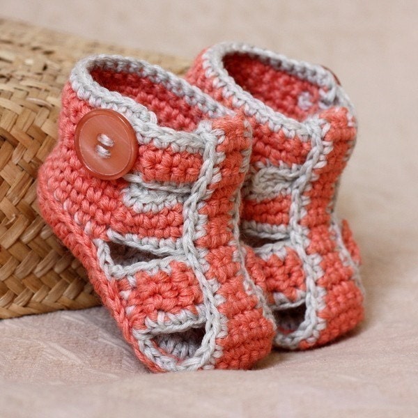 Instant download - Crochet PATTERN (pdf file) - Double Sole Baby Sandals