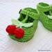 Instant download - SALE - Crochet PATTERN (pdf file) - T-strap Cherry Baby Booties