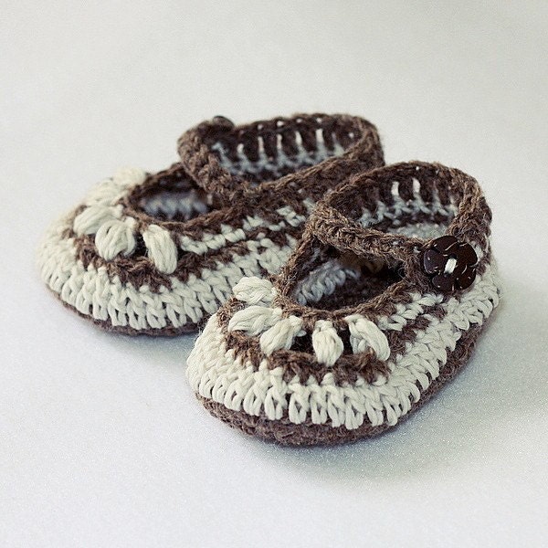 Instant download - Crochet PATTERN (pdf file) - Chocolate Baby Booties