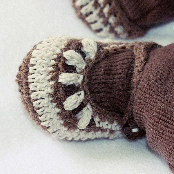 Instant download - Crochet PATTERN (pdf file) - Chocolate Baby Booties
