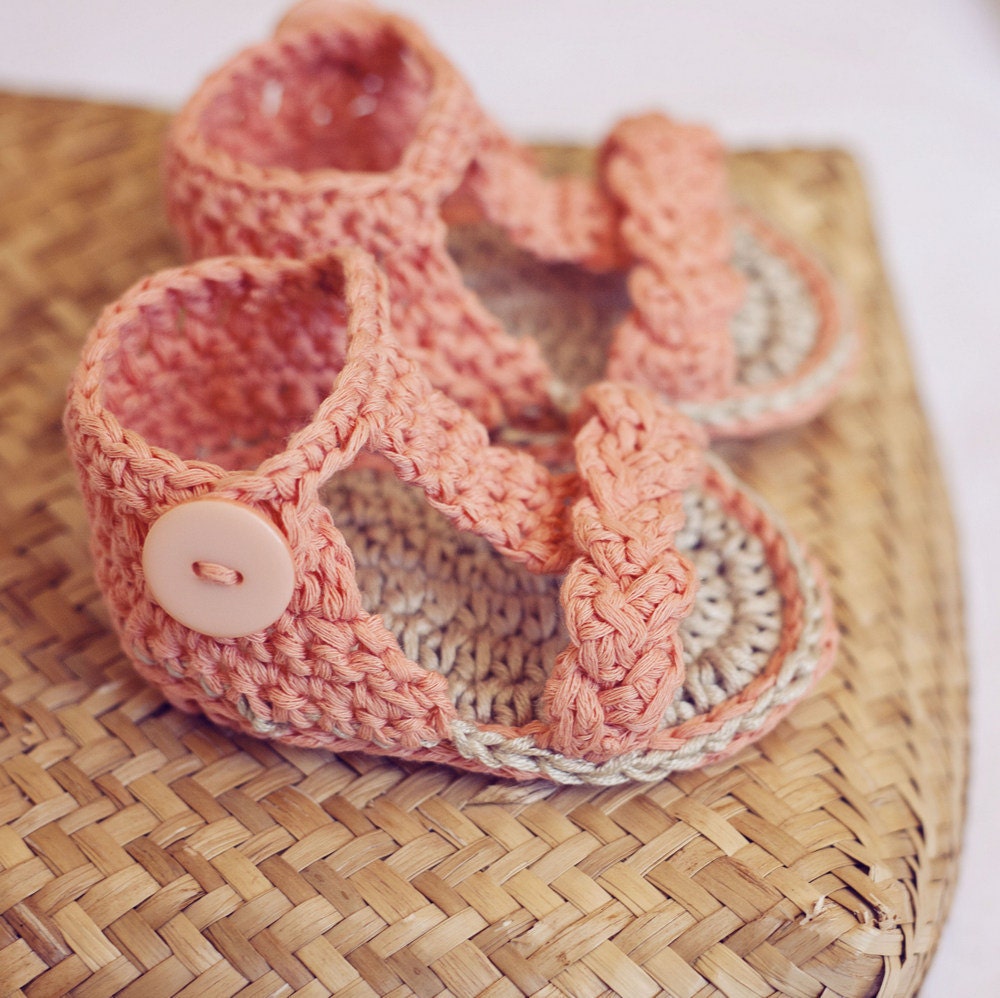Instant download - Baby Booties Crochet PATTERN (pdf file) - Braided Gladiator Sandals