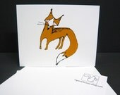 postcards lovely fox set of 3