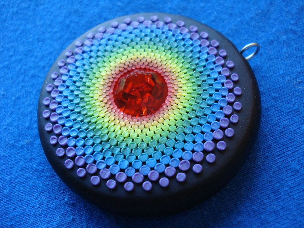 rainbow kaliedescope pendant