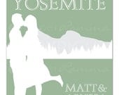 Personalized Wedding & Skyline Silhouette Print , Wedding Keepsake Art Print, Style: Parklands - 8 x 10