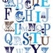 ABC Typography Print Ocean Nautical - 8x10 - Archival Giclee Art Print for Nursery / Child's Room