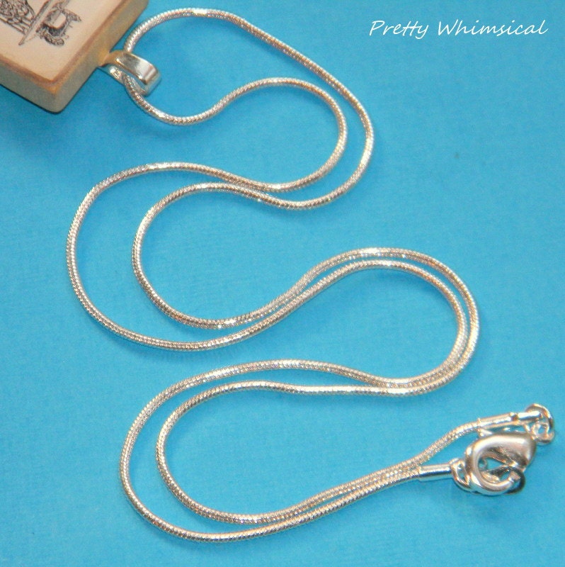 Snake Chain silver plated - 18 inch - Perfect for Scrabble Tile Pendants