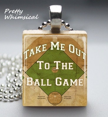 Scrabble Tile Jewelry BASEBALL Song game sports Scrabble Tile Pendant