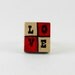 LOVE ring, adjustable, made from scrabble tile