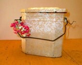 Antique  French Grainiteware Enamel Lunch Pail