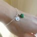 Silver initial bracelet with birthstone, birthstone bracelet, Bridesmaid gifts, Mother's Bracelet, emerald jewelry, may birthstone