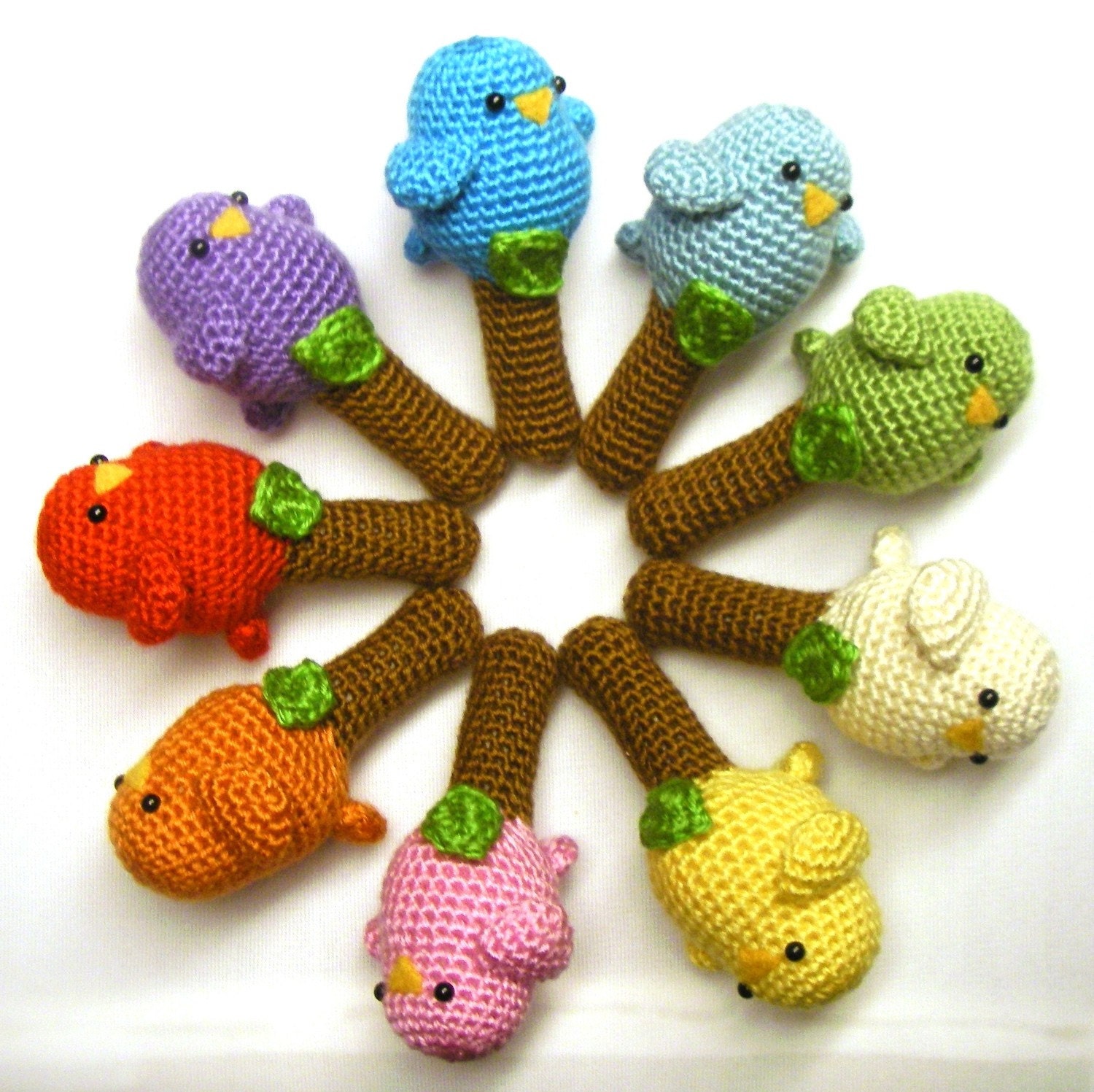 Instant Download - Crochet Pattern - Baby Birdy Rattle Toy