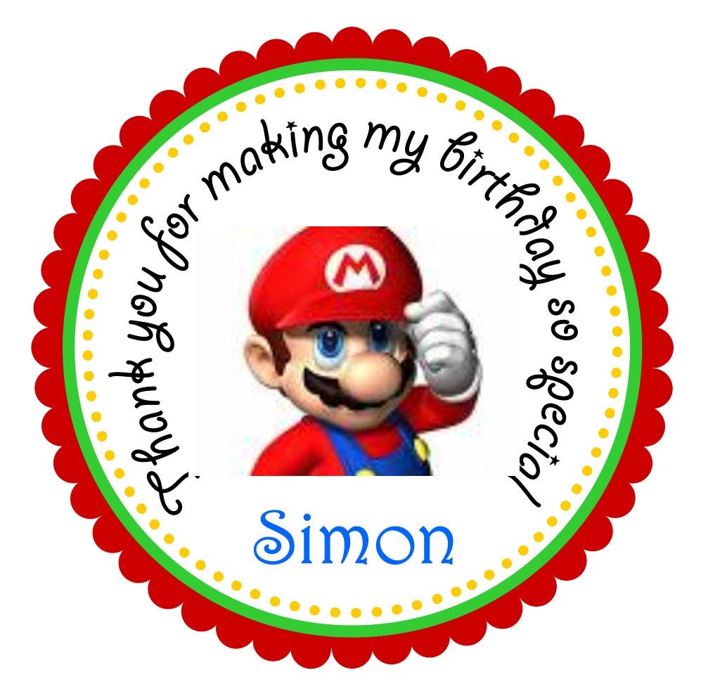 Items similar to Super Mario, Personalized stickers, Custom, Labels ...